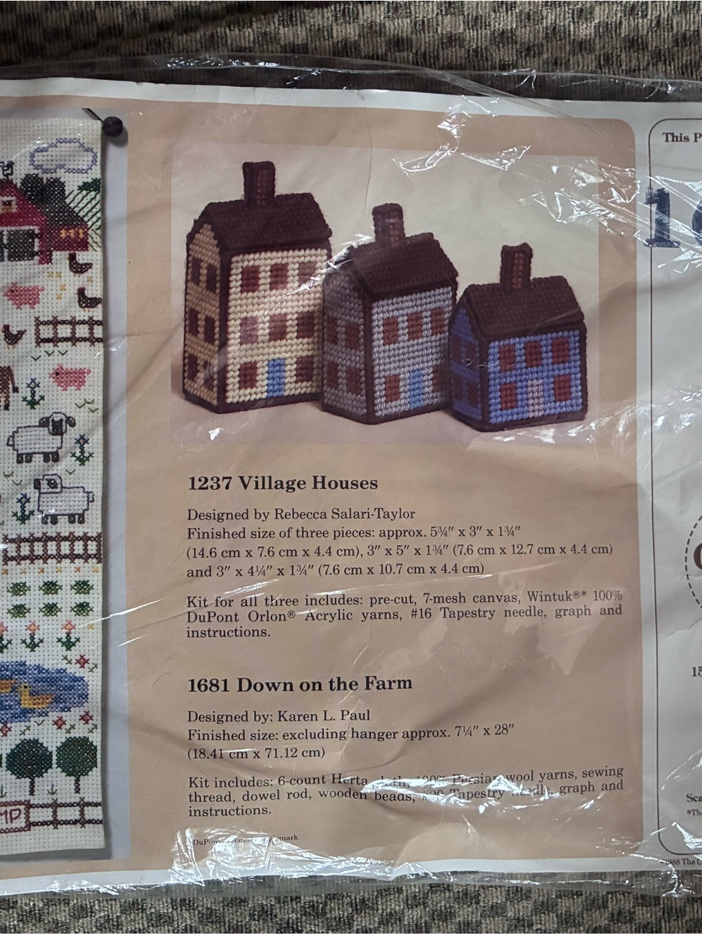 The Creative Circle #1681 down on the farm cross stitch kit wall hanging